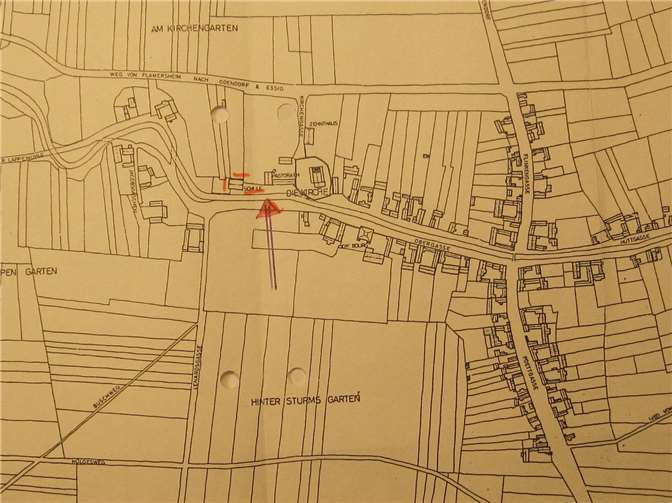 Alte Schule - Quelle: Urkataster 1823 rekonstruiert August 1984 Dieter Spiegelhauer