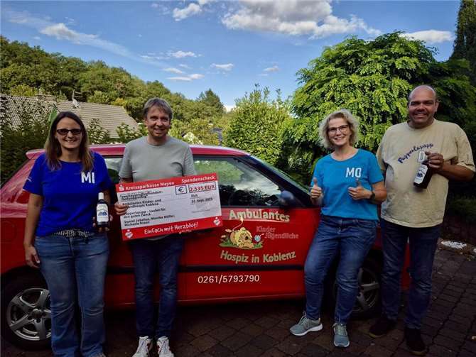 Am 2. September war es soweit. Stolze 2.535 Euro konnten im Rahmen einer feierlichen Übergabe an Dirk Griesel vom Kinderhospiz in Koblenz überreicht werden. Foto: privat