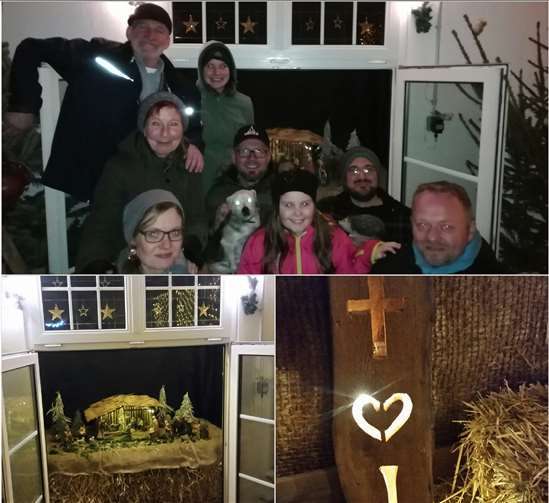 Am 22. Dezember wurde das 4. Adventsfenster in Brückrachdorf bei Familie Hahn geöffnet. Foto: privat