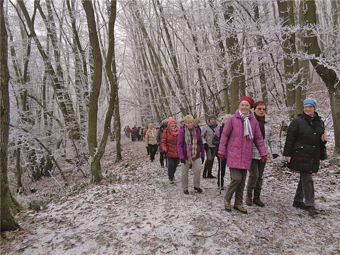 Am Dreikönigstag wanderten zahlreiche Frauen bei winterlichem Wetter den Fußweg vom Naturfreundehaus bei Mendig zur Abteikirche Maria Laach.