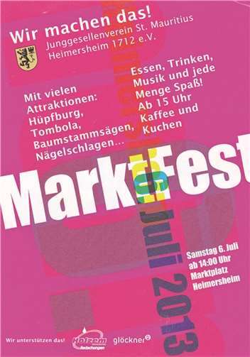 Am Samstag, 6. Juli, wird auf dem Marktplatz gefeiert