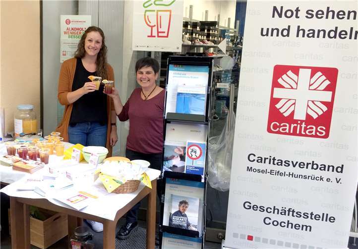 Am Stand des Caritasverbandes gab es alkoholfreie Getränke.