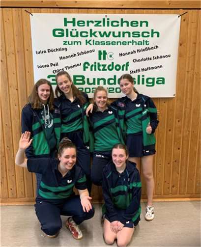 Am Wochenende sicherte sich der TTC GW Fritzdorf beim Doppelheimspieltag der 1. Damenmannschaft den Klassenerhalt in der 3. Bundesliga. Foto: privat