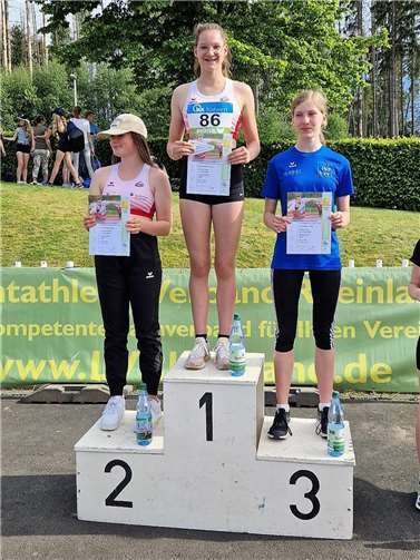 Amelie Schmitt konnte in ihrer Altersklasse W 14 den Block Wurf für sich entscheiden und stellte mit 2482 Punkte in der Gesamtwertung und 26,45 m im Diskuswurf gleich zwei neue Vereinsrekorde auf. In der gleichen Altersklasse ergatterte Solveig Schreiber im Block Wurf den Vize-Meister-Titel, sie erreichte 2136 Punkte. Foto: privat