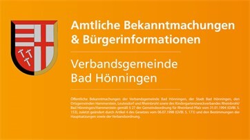 Vorschaubild Amtliche Bekanntmachungen VG Bad Hönningen