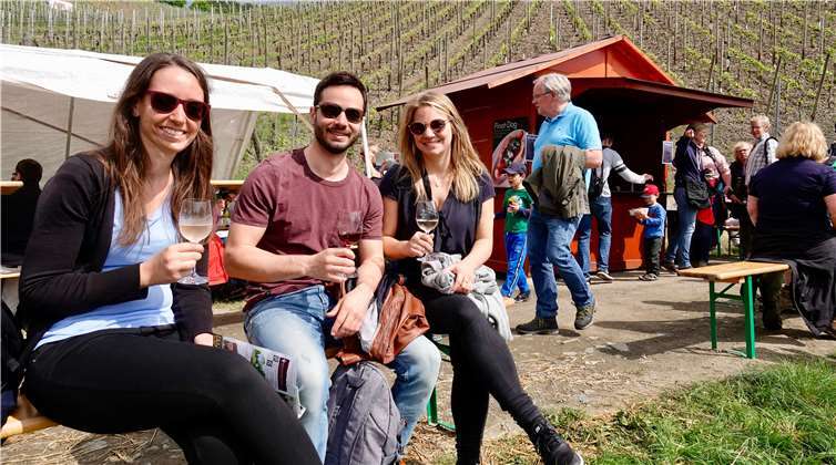 An den Stationen der Winzer und Gastronomenkonnten die Wanderer verweilen und etwa 80 Weineund kleine kulinarische Köstlichkeiten genießen. Fotos: KG