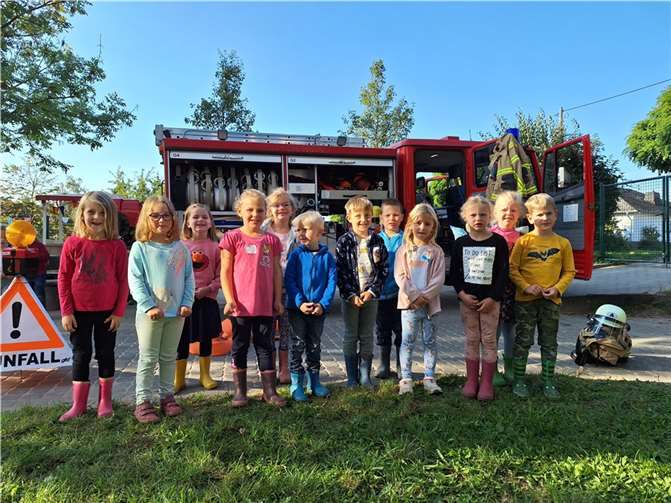 An der Kita St. Genovefa in Mendig wurde an fünft Tagen ein Feuerwehrprojekt durchgeführt.  Fotos: privat