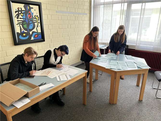 An der Schule wurde ein Raum als Wahllokal hergerichtet. Foto: privat