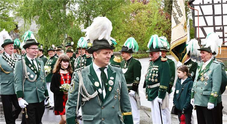 An der Winzergaststätte wurden die Gastvereine abgeholt. Fotos: Rasch