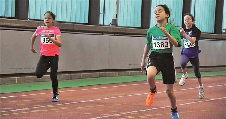 Ana Maria Murciano bei ihrem Siegeslauf (1.Platz, 50m-Sprint, W10; 7,92s). privat