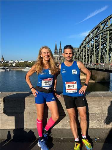 Andrea Dahm und Michael Krämer vor dem Marathonstart.  Foto: Michael Krämer