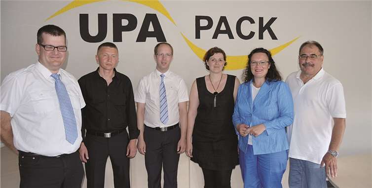 Andrea Nahles zu Besuch bei der Firma UPA Pack in Polch. Privat