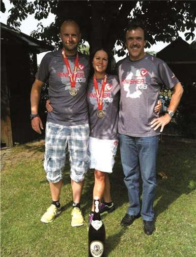 Andreas, Birke und Claus-Peter im Ziel in Roth.privat
