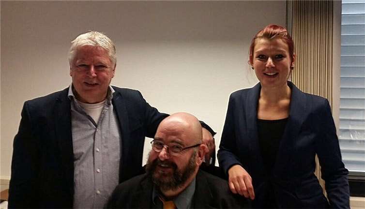 Andreas Kossiski, Regionsgeschäftsführer DGB Köln-Bonn, Bernd Weede, Vorsitzender DGB-Kreisverband Bonn/Rhein-Sieg, Judith Gövert, DGB-Gewerkschaftssekretärin.  DGB Bonn/Rhein-Sieg