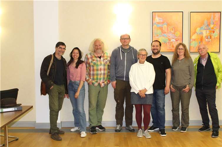 Andreas Schmickler, Sarah Rößel, Wolfgang Schlagwein, Karl Malucha, Birgit Stupp, Christoph Scheuer, Ute Reuland, Andreas Owald.  Foto: GRÜNE im Stadtrat