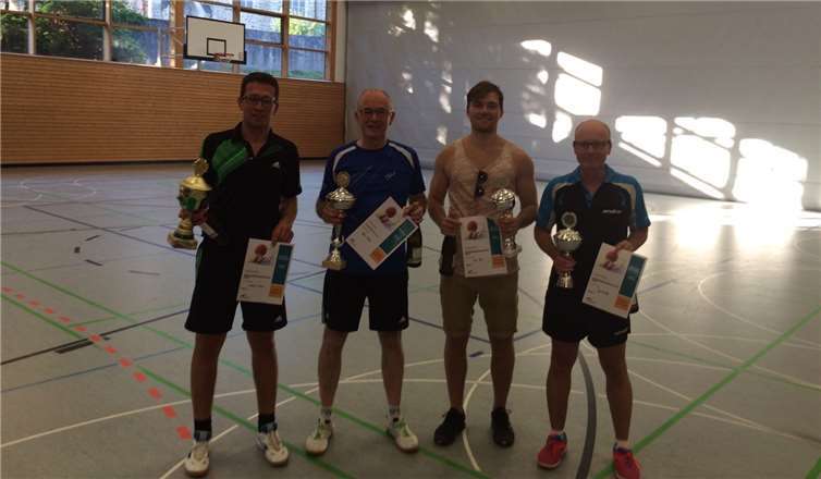 Andreas Wagner, Markus Ströher, Janus Horn und Jörg Büschleb kamen ins Halbfinale um den Titel im Einzel.