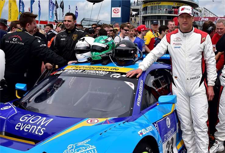 Andreas Ziegler in der Startaufstellung zum 24h-Rennen an Audi R8 LMS von Car Collection Motorsport. BURG