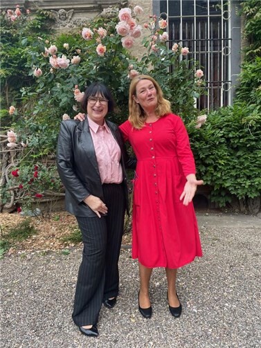 Anette Moesta und Heike Boomgaarden bei der letzten Infoveranstaltung in Namedy. Foto: Nicole Behr