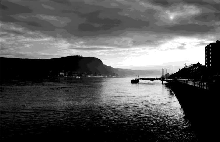 Anja Kleemann-Jacks: „Der Rhein in Remagen“.