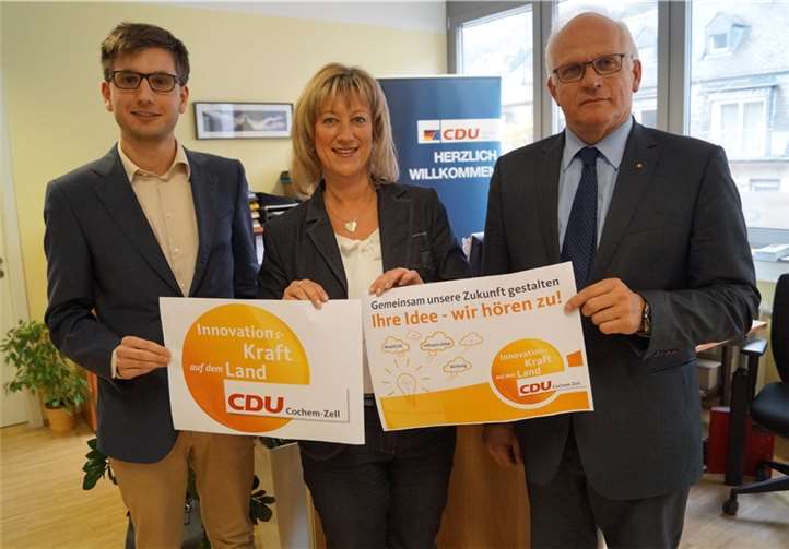 Anke Beilstein stellte zusammen mit Staatssekretär Peter Bleser und B-Kandidat Jens Münster (links) die CDU-Wahlkampfstrategie im Landkreis vor.