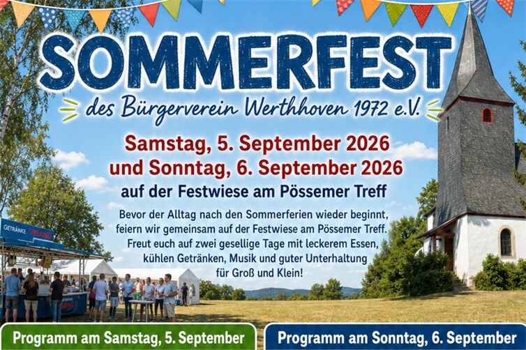 Ankündigungsplakat Sommerfest Werthhoven