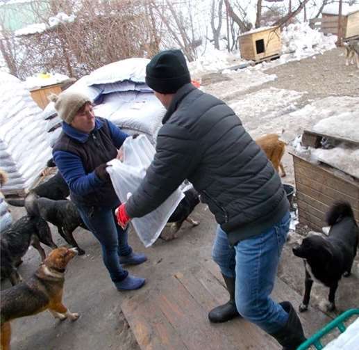 Ankunft der Futterspenden aus Deutschland. Und die wurden bereits sehnsüchtig erwartet. Fotos: Privat