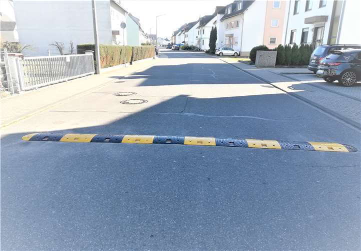 Anlass für Kritik: Die neuen Bodenschweller in der Freiherr-vom-Stein-Straße, St. Sebastian. Foto: privat