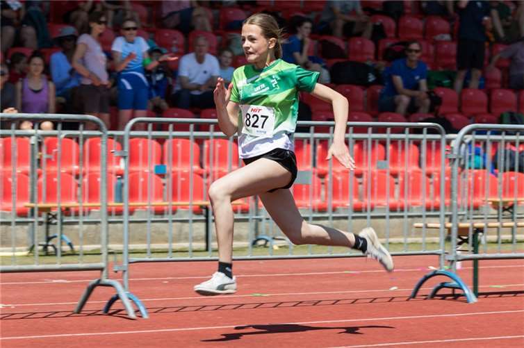 Anna Dücker (W13) bei ihrem 75-Meter-Sprint. Foto: privat