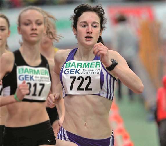 Anna-Lena Theisen beim Zieleinlauf. privat