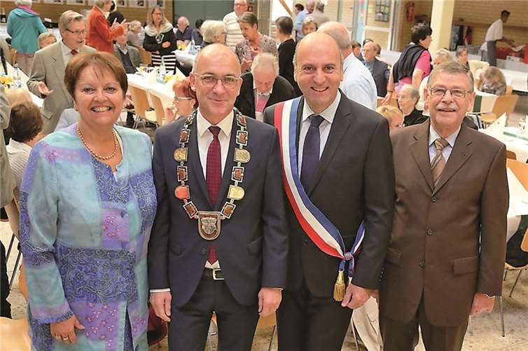 Annie Le Corre, Bürgermeister Bert Spilles, Bürgermeister Franck Vernin und Bernhard Granz zeichneten für ein rundes Wochenende und gelebte deutsch-französische Partnerschaft verantwortlich.-StF-