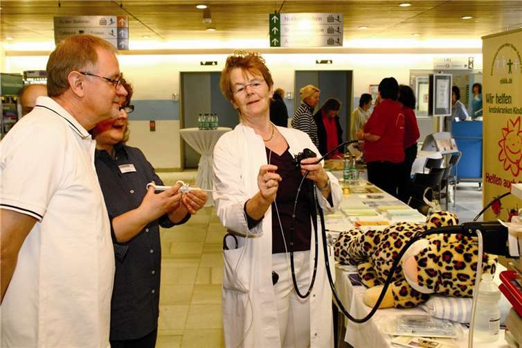 Anschauliche Informationen zum Thema Darmkrebs bot beispielsweise die Klinik für Innere Medizin I, die ihren „Endo-Tiger“ mit zur Informationsveranstaltung gebracht hatte. Privat