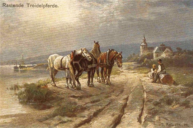 Ansichtskarte mit einem Pferdebild der Johanna von Astudin 