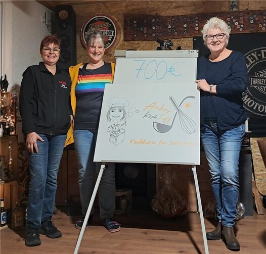 Antje Holzschuh, Anke Gutgesell und Beate Christ bei der Spendenübergabe.  Foto: Herrmann Gutgesell