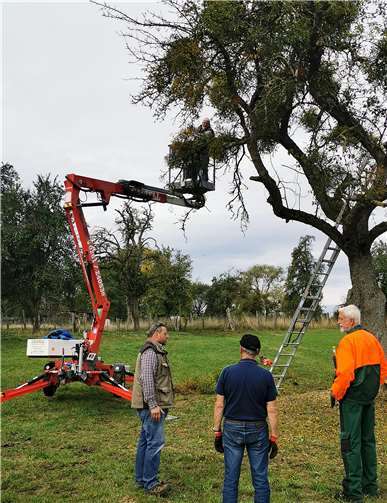 Arbeit mit dem Steiger.