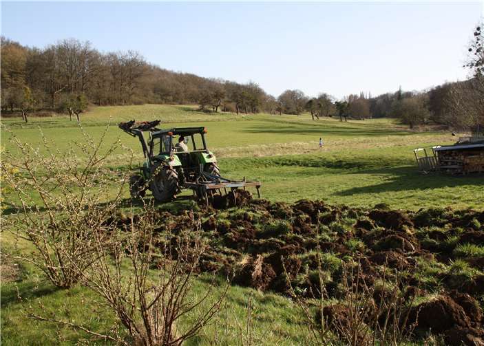 Arbeitseinsatz zur Vorbereitung von Wildblumenwiesen. Privat