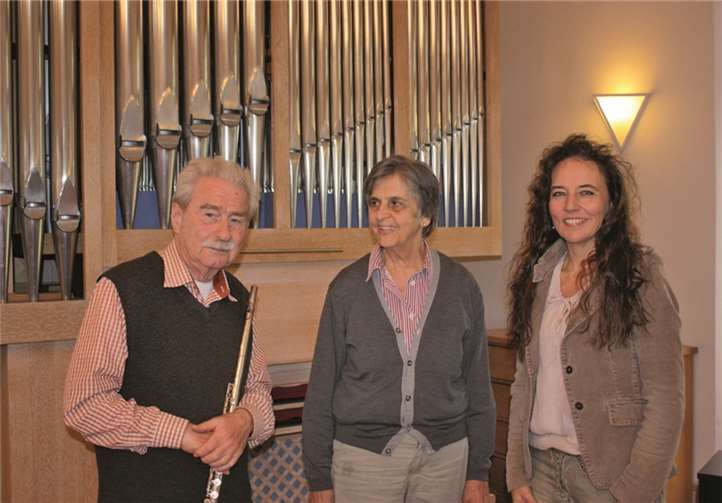 Ariane von der Heyden-Karas (Sopran), Wolfgang Mader (Querflöte) und Esther von Schwerin (Orgel). Privat