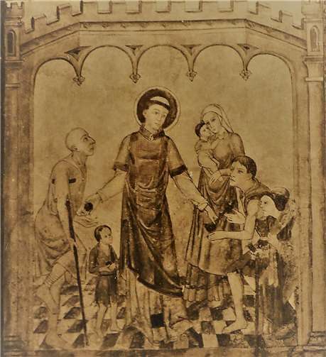 Armenfürsorge in Ahrweiler: Fresko aus der St.-Laurentius-Kirche. Foto: Heimatverein Alt-Ahrweiler