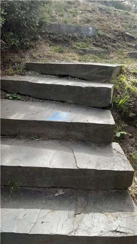 Auch auf den Treppen im Bereich des Katzenbergs wurden mit Graffitis besprüht