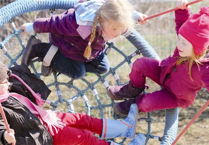 Auch das Außengelände des Familienzentrums wurde ausgiebig genutzt.