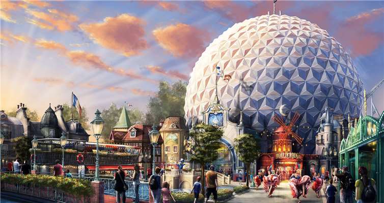 Auch der Eingangsbereich des traditionsreichen Symbols im Französischen Themenbereich erhält im Zuge der Umbaumaßnahmen einen neuen Anstrich: Eine typische Pariser Architektur mit einem originalgetreuen Nachbau des Varieté-Theaters „Moulin Rouge“ lädt in die Belle Epoque der Hauptstadt ein. Europa-Park