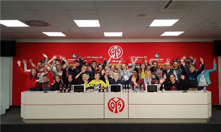 Auch der Presseraum des FSV Mainz 05 wurde in Beschlag genommen.Fotos: privat