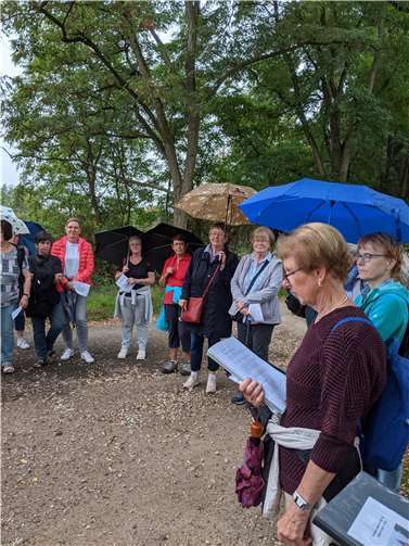 Auch der einsetzende Regen konnte ca. 40 Frauen nicht von einer meditativen Abendwanderung durch Sinzig abhalten. Quelle: Dekanat Remagen-Brohltal