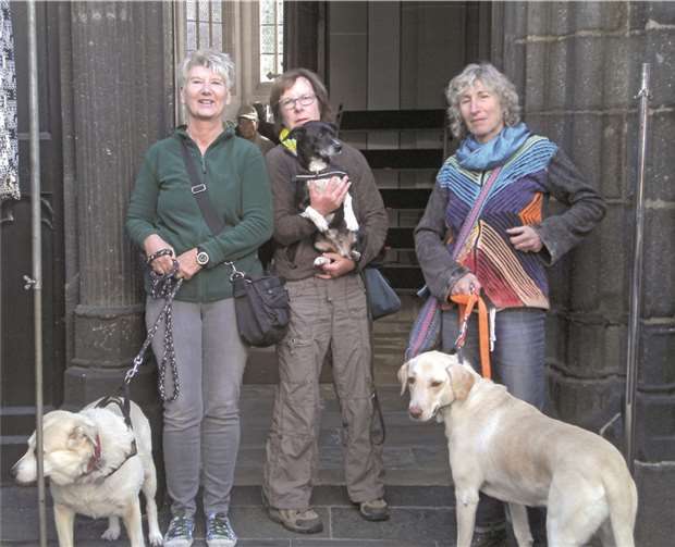 Auch drei Hunde aus dem Tierheim Andernach durften in Begleitung von ehrenamtlichen an dem Gottesdienst teilnehmen. privat