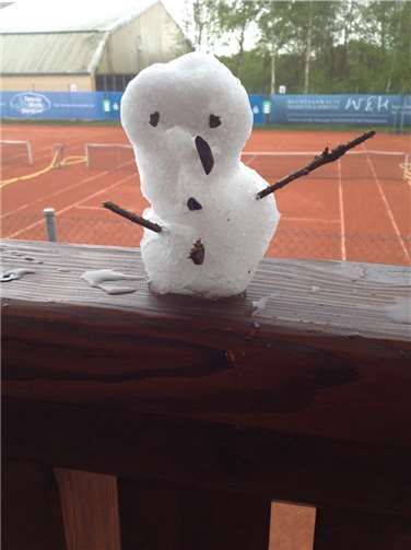 Auch ein kleiner Schneemann wurde auf den Besucherrängen gesichtet.