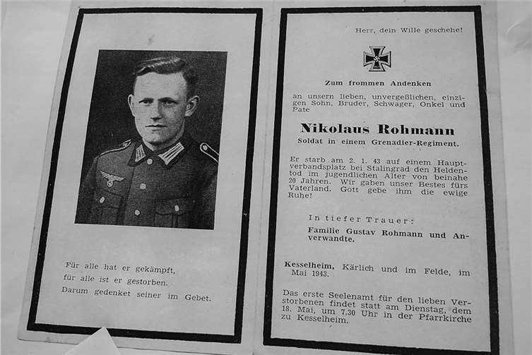 Auch für Daumens Onkel wurde ein Totenzettel ausgestellt.