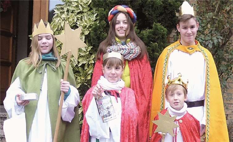 Auch in Niederadenau waren die Sternsinger unterwegs.privat
