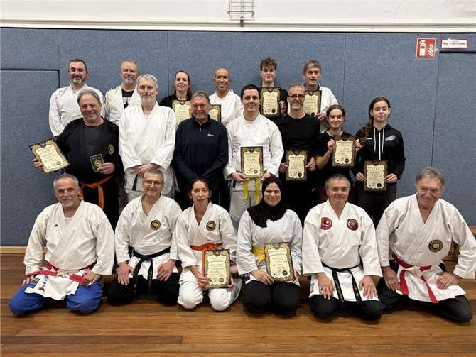 Auch in diesem Jahr fand die traditionelle Gürtelprüfung der Jiu-Jitsu-Abteilung des TV Miesenheim statt. Foto: Tina Masberg