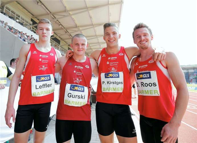 Auch wenn das Podest knapp verfehlt wurde, hatten die Sprinter der LG-Staffel allen Grund, sich über das Ergebnis zu freuen.  LG Rhein-Wied/Wolfgang Birkenstock