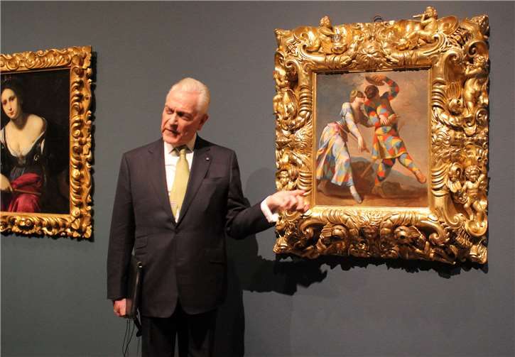 Auf das Werk von Giovanni Domenica Ferretti „Harlekin und seine Dame“ aus dem 18. Jahrhundert weist Sir Mark Fehrs Haukohl hin.