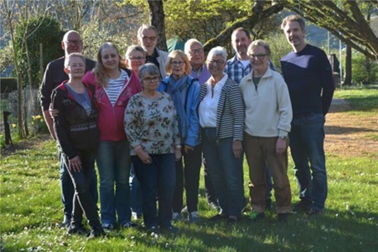 Auf dem Bild von links: Helmut Riffart, Pia Riffart, Natascha Steinacker-Linder, Ulli Plock, Monika Diener, Egbert Bialk, Ingrid Bialk, Horst Kubitz, Lotte Kubitz, Herbert Pierron, Anke Hoffmann, Patrick Wolkenhaar.